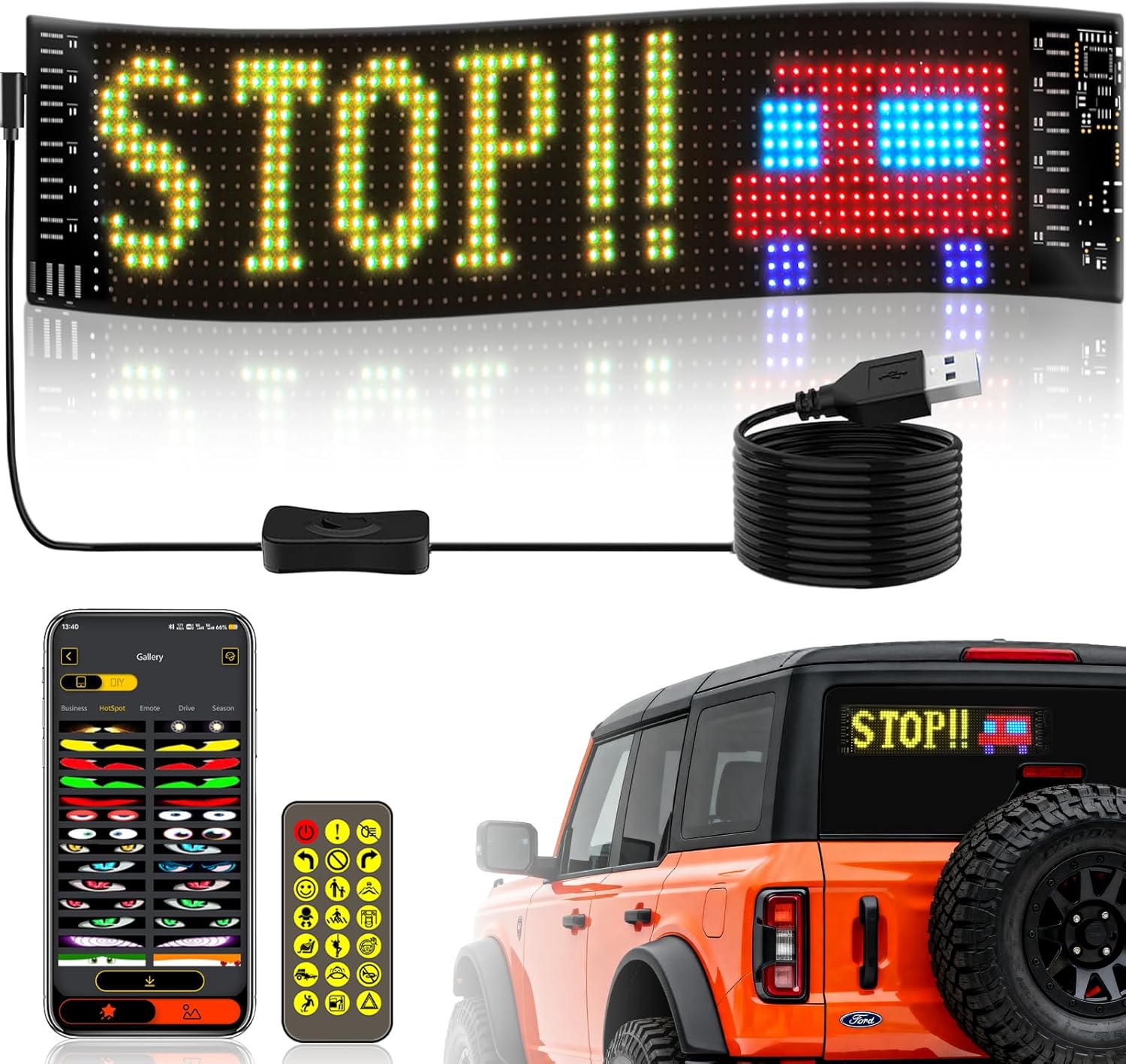 Car Led Light - Panneau LED flexible pour voiture, panneau