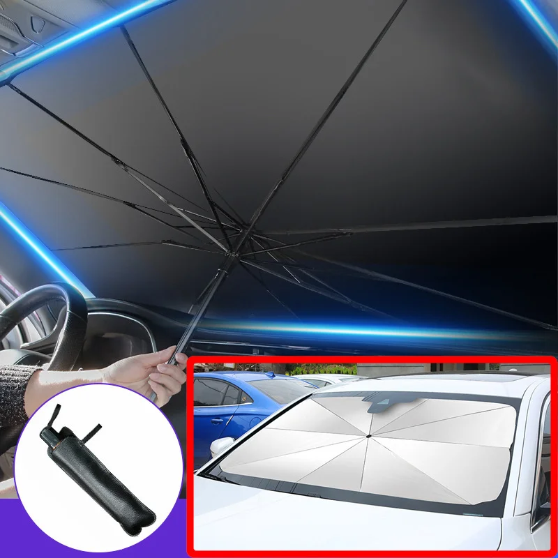 Windshield Sun Shade - Pare-soleil pliable pour voiture, protection anti-UV,
