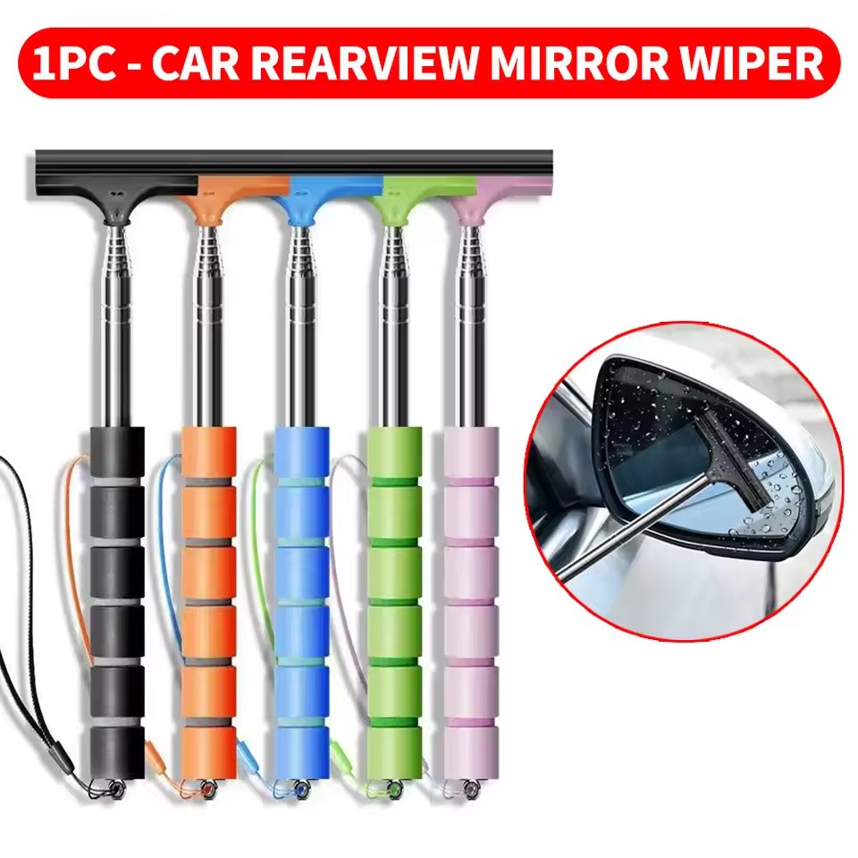 Car Mirror - Essuie-glace rétractable portable en caoutchouc pour