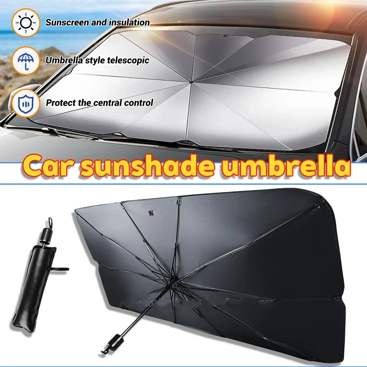 Parasol de voiture pliable pou - Windshield Sun Shade avis et prix