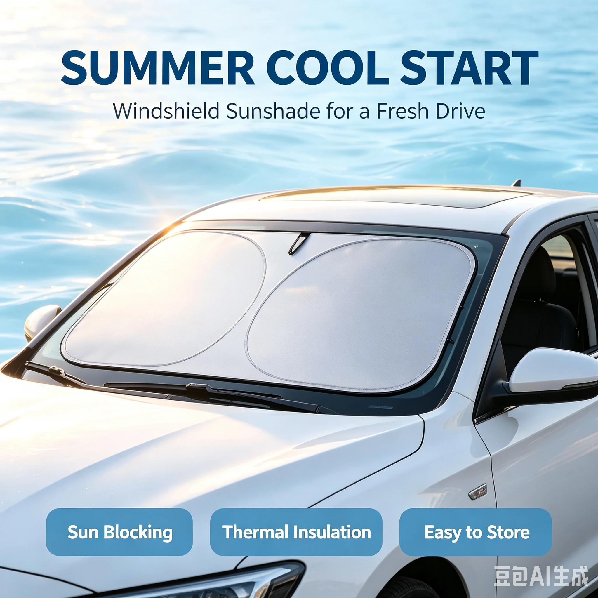 Pare-soleil pliable pour pare- - Windshield Sun Shade avis et prix