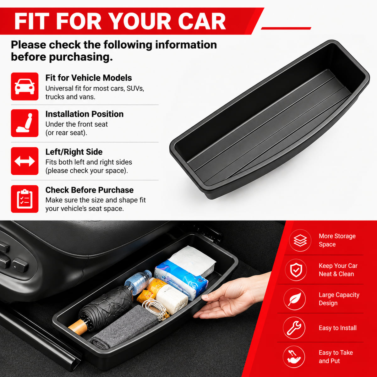 PINMOAP, plateau de rangement  - Car Cable Organizer avis et prix